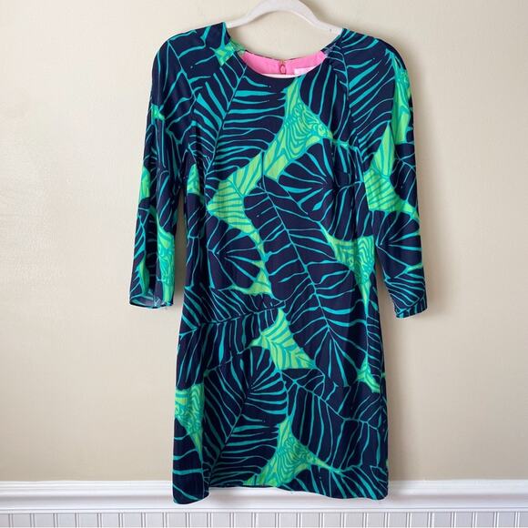 Lilly Pulitzer | Carol Mini Shift Dress Under the Palms Tropical Green Size 4 - Picture 2 of 7